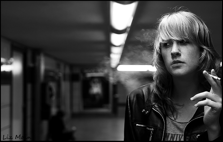 Female model photo shoot of LizMain in Subway Frakfurter Tor - East-Berlin