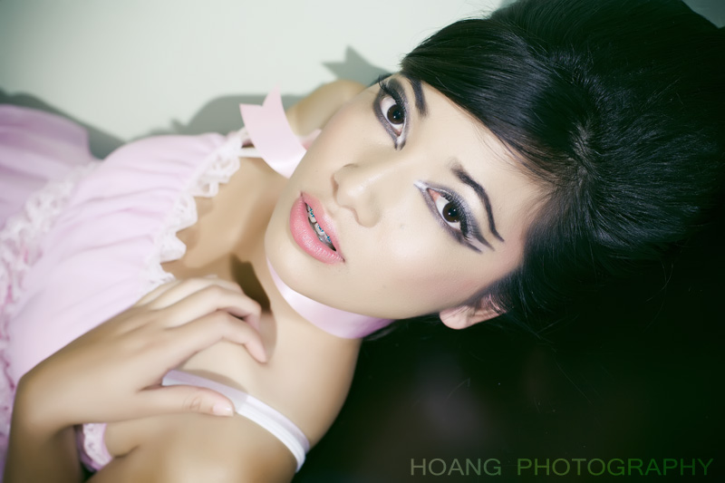 Female model photo shoot of darin rin in Aqua Nails & Spa, hair styled by NOGODAR, wardrobe styled by ShangLee by Isaac Tjaja, makeup by juans makeup