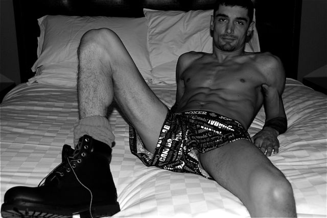 Male model photo shoot of STUDIO ANTON RUSS in London hotel room 