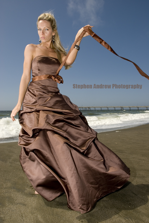 Female model photo shoot of Monika Hs by Stephen Andrew SFCA in Pacifica, California 2009, clothing designed by Vintage wedding