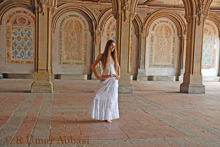 Female model photo shoot of PawsofSteel by Umar in Inside Temple in Central Park, NY