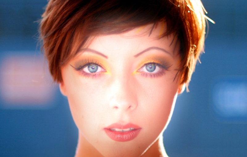 Female model photo shoot of Rosanna D by randompics in Pathway Studios UK, makeup by Samantha Gardner Makeup