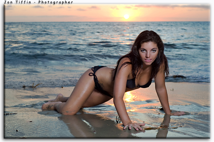 Female model photo shoot of Christine J Hazard in Wind and Sea Beach