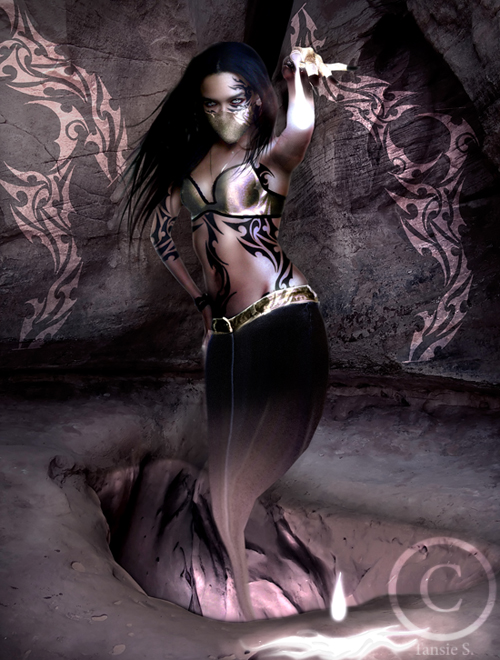 Female model photo shoot of Hybrid Gothica in Depths of the Earth.