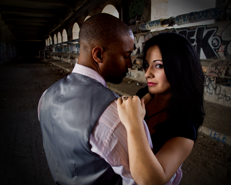 Male and Female model photo shoot of Kuande and diane jensen by Andy Wanderlust in Rochester Subway