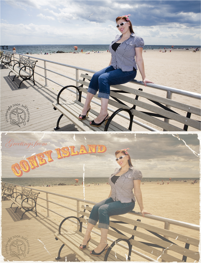 Male and Female model photo shoot of Jeff Terzi and Miss Rockett Girl in Coney Island