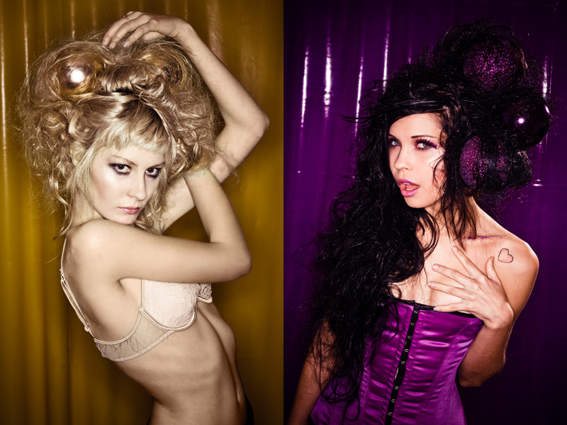 Female model photo shoot of Glitterbaby, Deja Vu and Rachel Dashae by Jason Haven