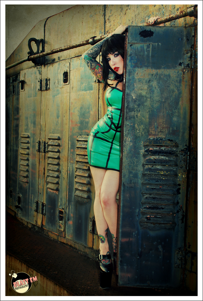 Female model photo shoot of Angie Rabbit by Blast Em Photography, makeup by Crystal Cadahia MUA