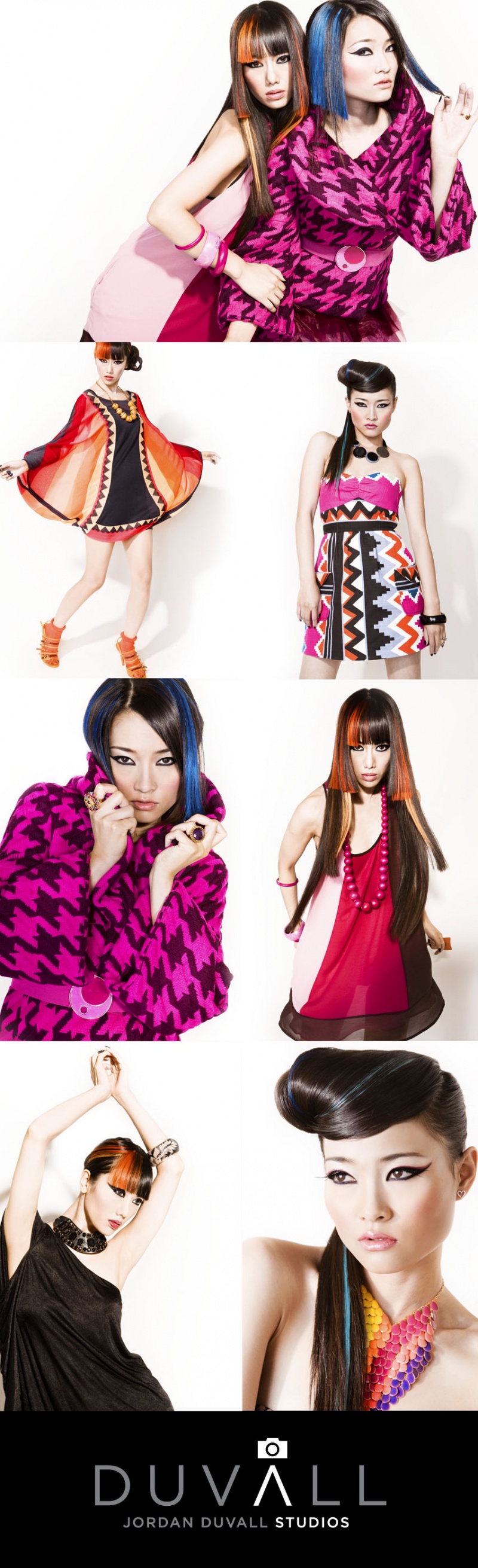 Female model photo shoot of Jordan Duvall Studios, Crystal Yan and Yuki Matsumura, hair styled by SIENREE, wardrobe styled by Nic Krebs, makeup by Hilla Peer