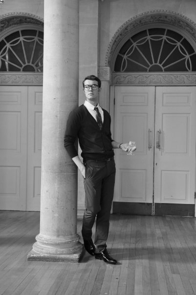 Male model photo shoot of Sam Rhodes in Bath Assembly Rooms, wardrobe styled by Emma Kimber
