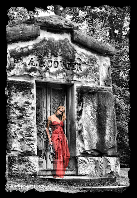 Male and Female model photo shoot of Thompson Imaging and Dominique Starr in Glendale cemetary Akron Ohio