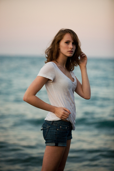 Female model photo shoot of charlie irving by Sergio Silva in Lake Michigan, Chicago