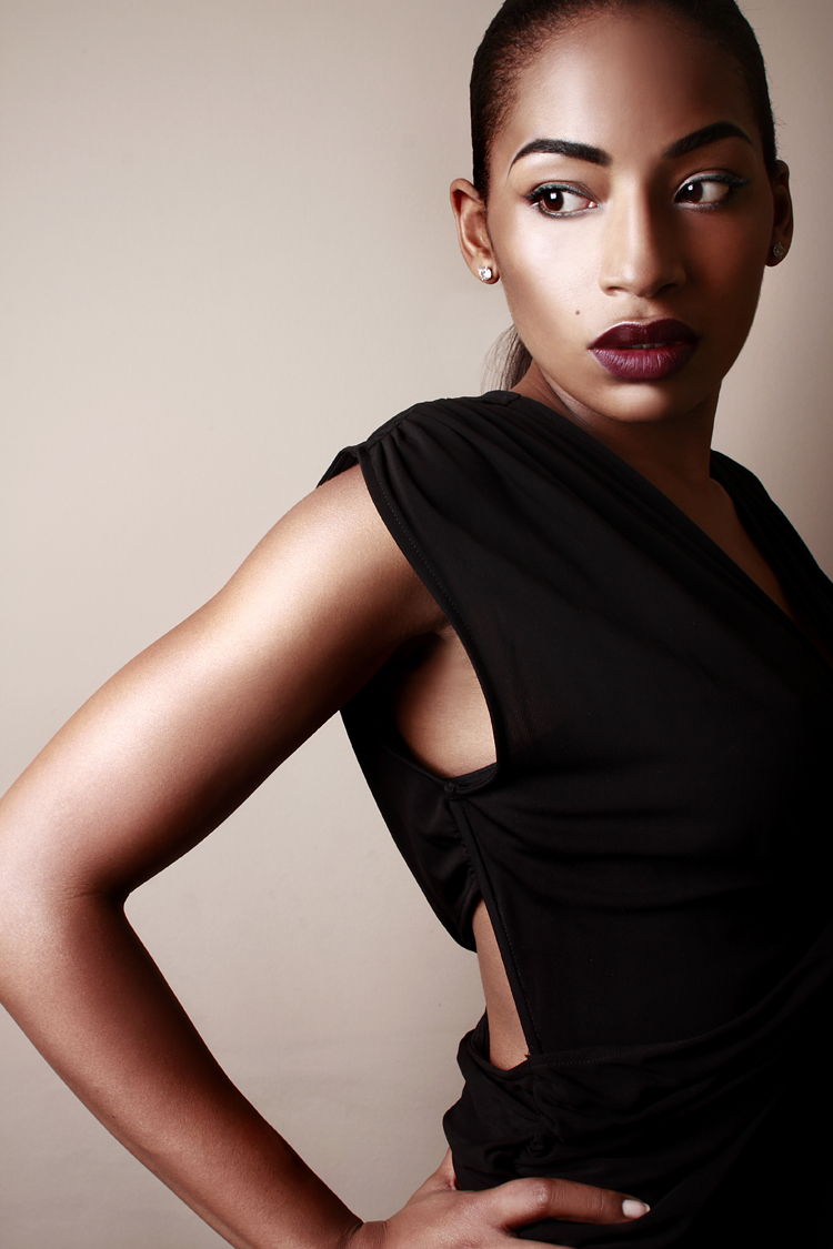 Female model photo shoot of Nadine Charles by Luke Nugent Photography, makeup by KATIEHUGHES