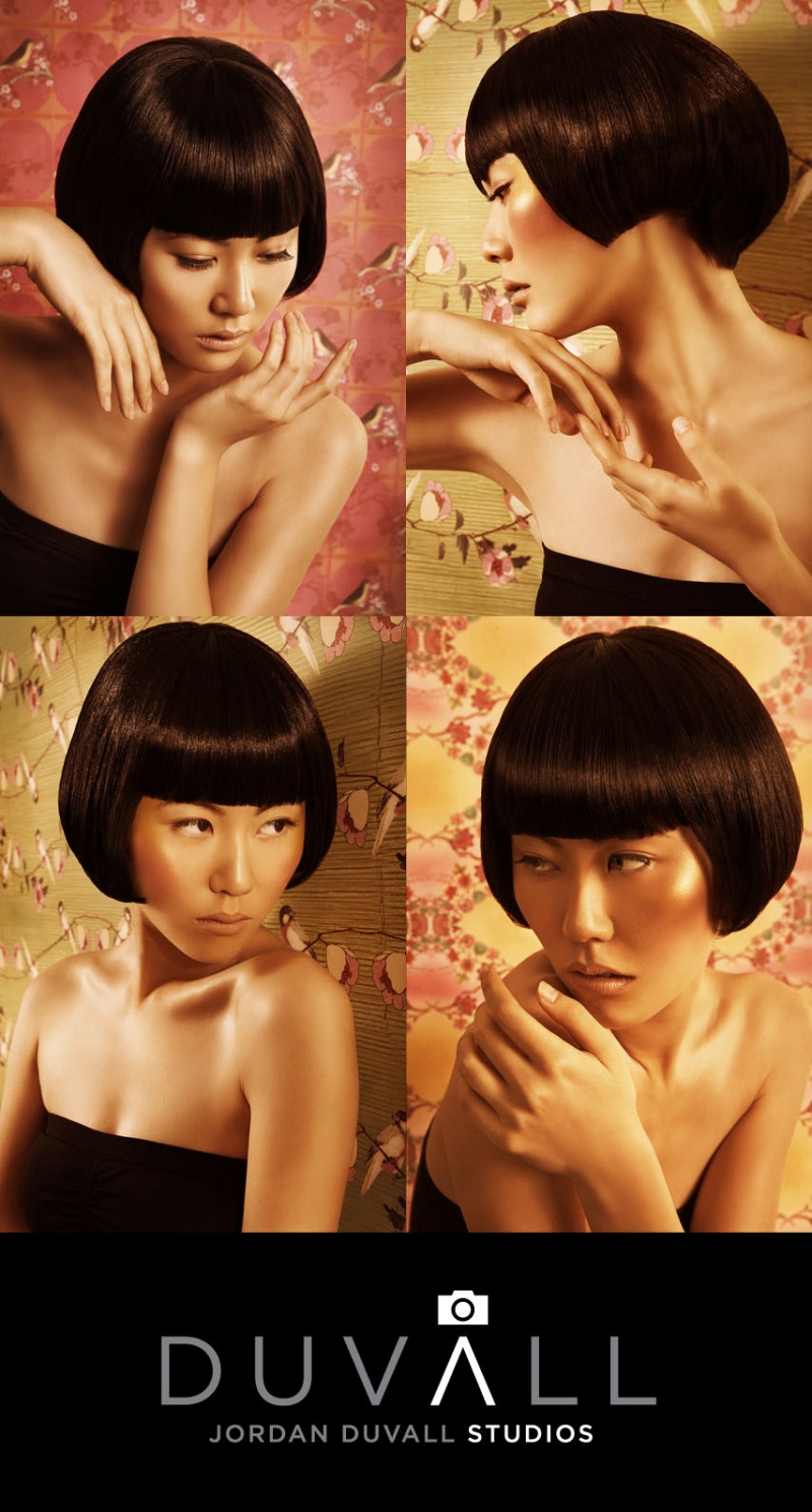 Female model photo shoot of Jordan Duvall Studios and Jing Wan, makeup by Vincent Ford