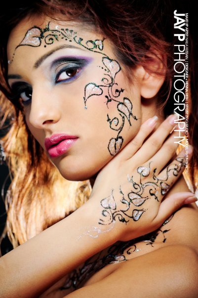 Female model photo shoot of Naila Glamface MUA in London- Studio