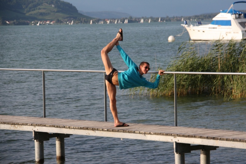 Male model photo shoot of wre in Lake Muerten, Switzerland