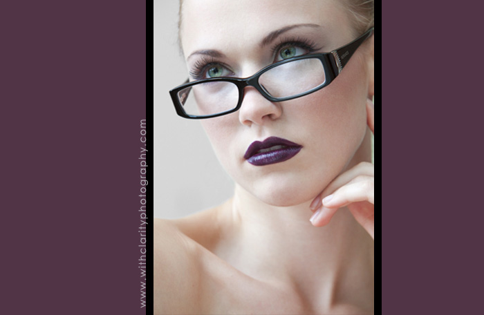 Female model photo shoot of WithClarity Photography and e r i k a    d a w n in Studio, makeup by Carla J Farra