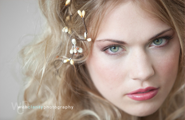 Female model photo shoot of WithClarity Photography and e r i k a    d a w n in Studio, makeup by Carla J Farra