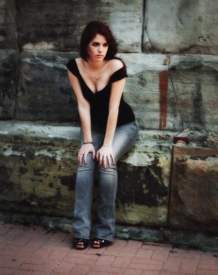Female model photo shoot of Amilia Narodovich in downtown cleveland
