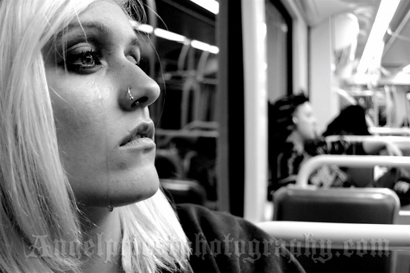 Female model photo shoot of Tabitha Knight by Angel Priest Photograph in Max train to Hillsburo, makeup by Beleza Invisivel