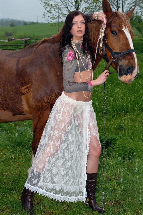 Female model photo shoot of Katya Lubchik in Belarus village