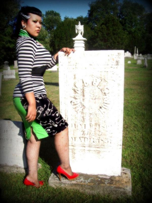 Female model photo shoot of Casketina in butternut cemetery