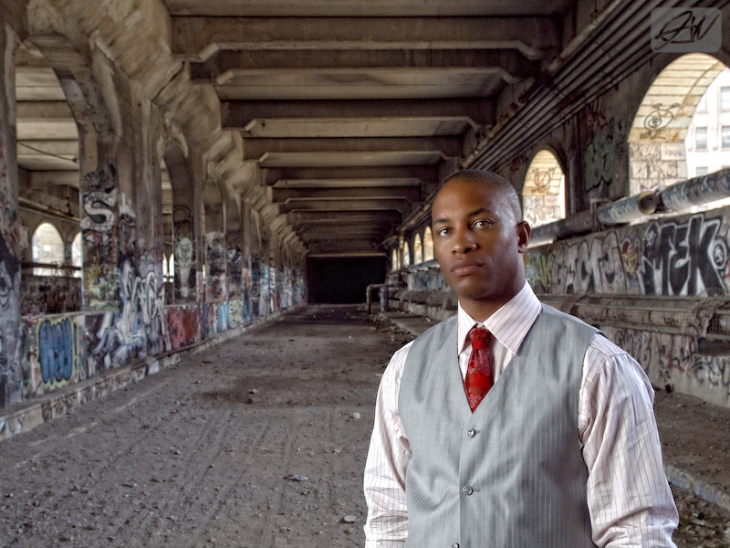 Male model photo shoot of Kuande by Andy Wanderlust in Rochester Subway