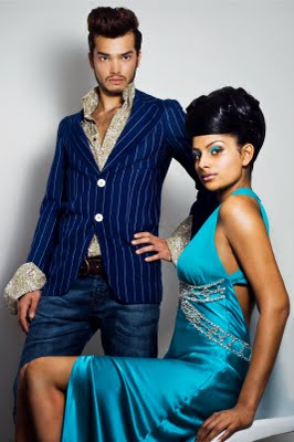 Female and Male model photo shoot of roshna and Envys Shoe by Jessica de Mattos in Oliver Stephens salon, hair styled by Oliver Scholte, makeup by Yen Voang