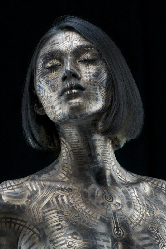 Female model photo shoot of Kira-Beth by EnglePhoto, body painted by Michael Rosner