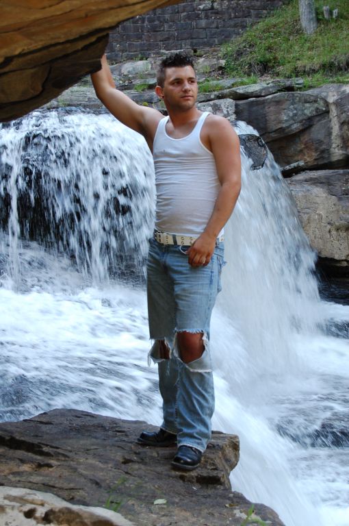 Male model photo shoot of Cali Grocheva in sandstone falls, west virginia