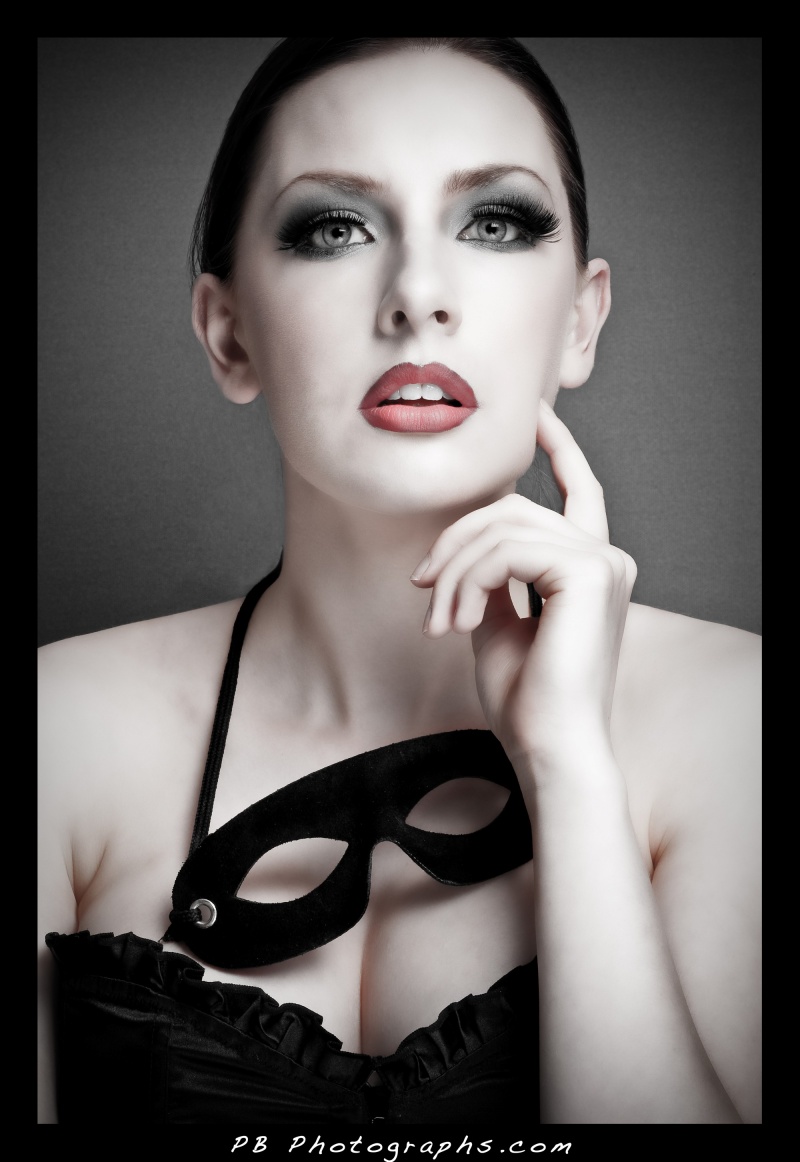 Female model photo shoot of MakeupbyMel C and Black Swan Persona by Pb Photographs