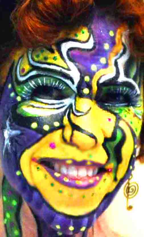 Female model photo shoot of Faces of Fortune and ElaineFortune in Florida, body painted by Faces of Fortune