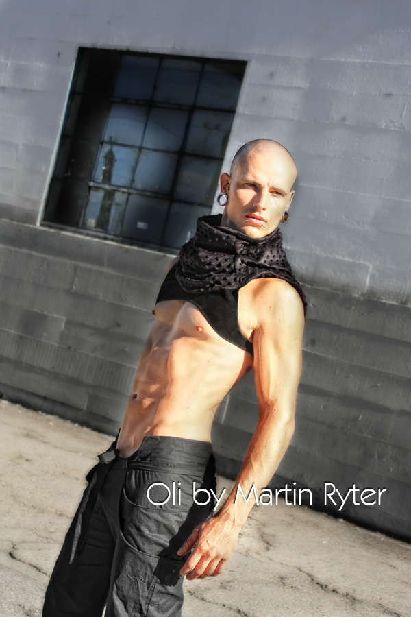 Male model photo shoot of Cage-13 by Martin Ryter Studio in down town LA