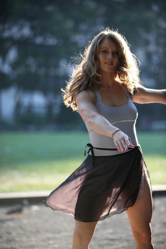 Female model photo shoot of Danceloid by Steven Buchbinder in Bryant Park