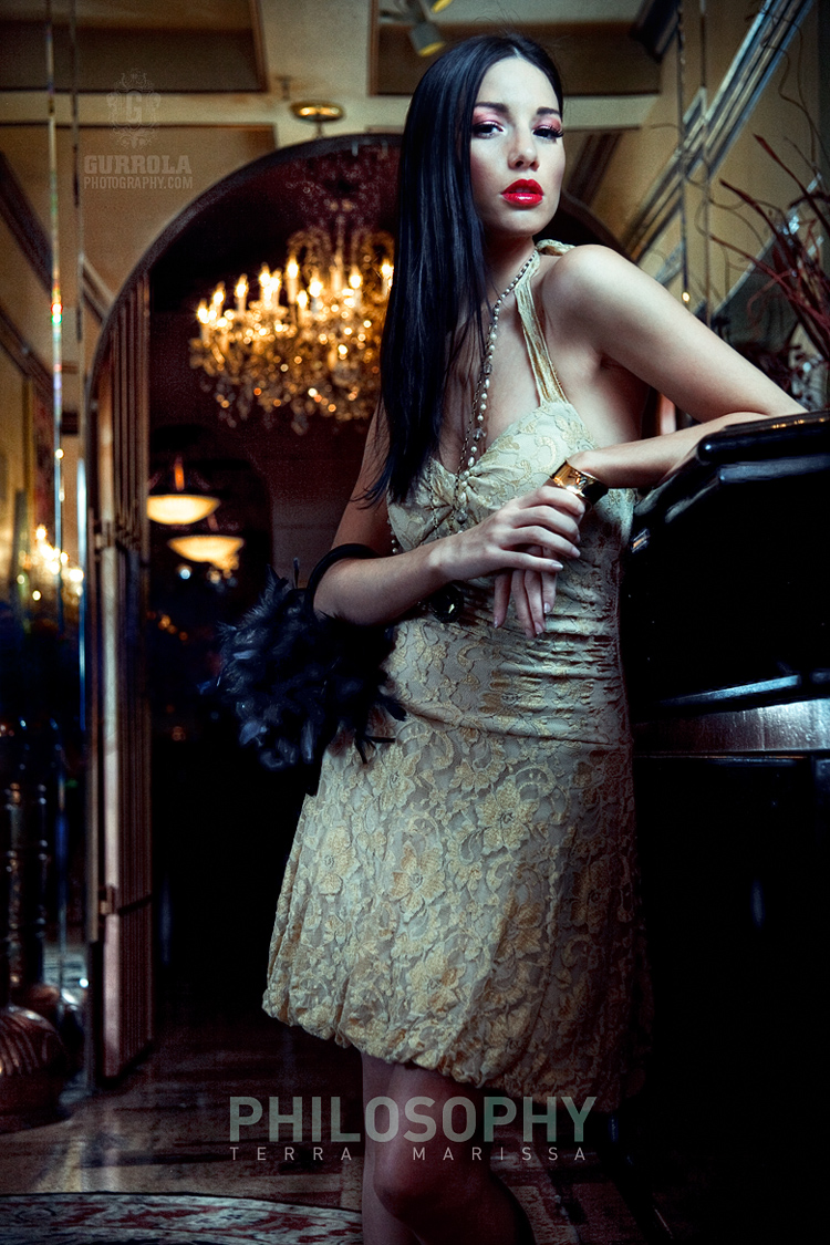 Female model photo shoot of Terra Marissa by Gabriel Gurrola in San Carlos Hotel, Phoenix, makeup by MAKEUPMANDA
