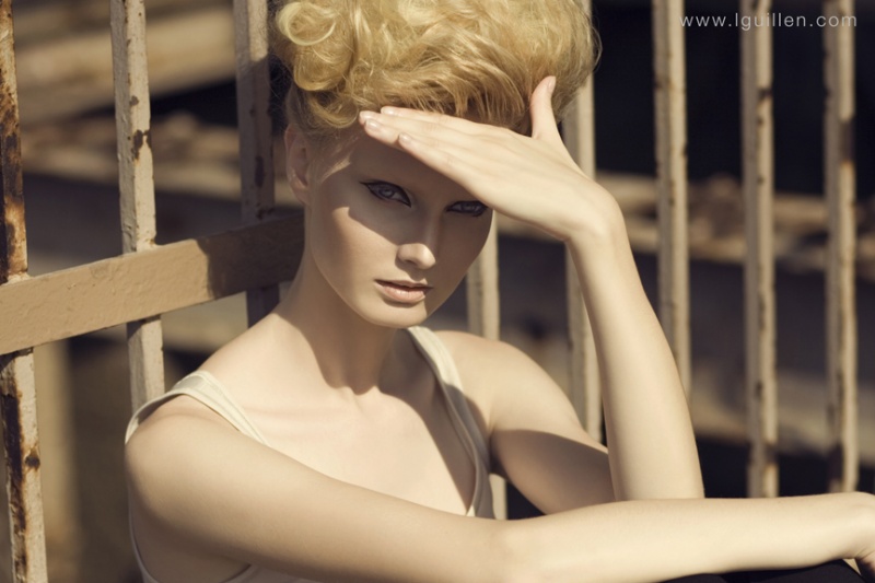 Female model photo shoot of Virginija by Luis Guillen Photo, hair styled by Cari R Duprey, makeup by GRISELLEMUA