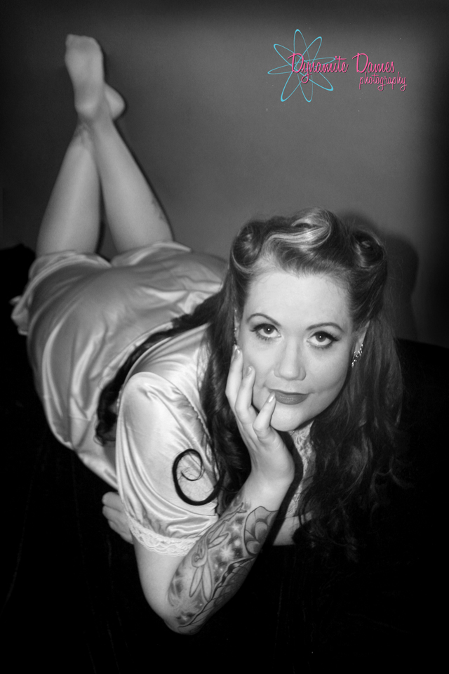 Female model photo shoot of TattedRed by Dynamite Dames in Dynamite Dames Studio in Ft. Worth, Tx.