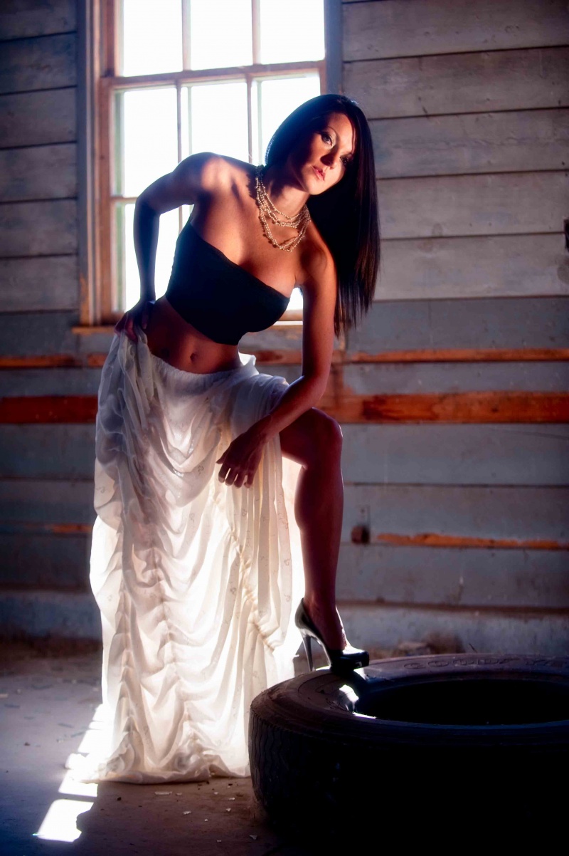 Female model photo shoot of Amy Helene by LouieP Photography in Vulcan, AB, clothing designed by DustedRose Designs