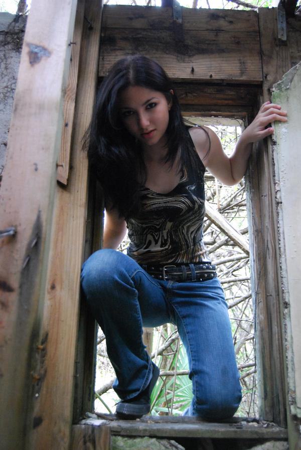 Female model photo shoot of BeteNoire in Ghost town