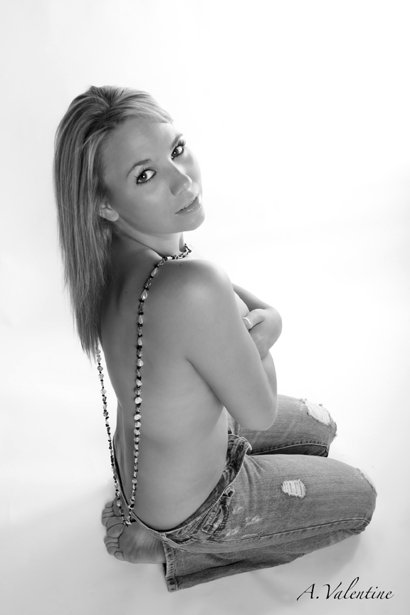 Female model photo shoot of A Valentine Photo and Amber Clark in studio