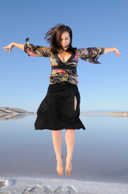 Female model photo shoot of Icefox by Ethan Killian in The Great Salt Lake