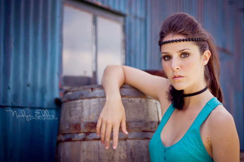 Female model photo shoot of Sheri J by Nadya Ekler in Broken-down barn