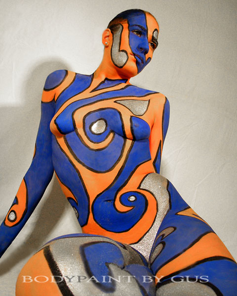 Female model photo shoot of JaydaMarie, body painted by GUS AND LINA