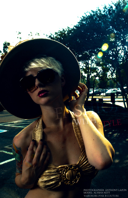 Female model photo shoot of Pink B Couture and Alysha Nett by Anthony Lazon in Downtown Dallas