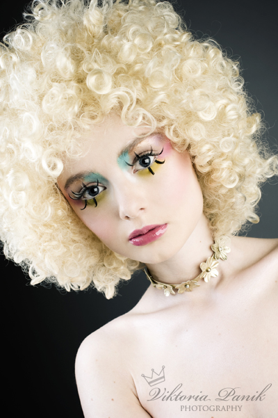 Female model photo shoot of Viktoria Panik in Roger Kenny studio, makeup by OKSANA_MakeUp