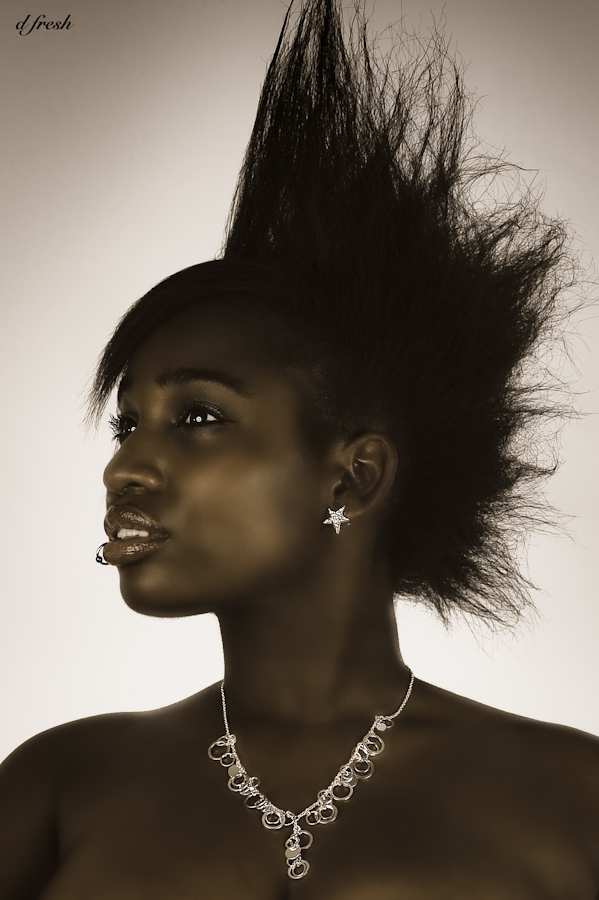 Female model photo shoot of Kountess Alexander by Douglas Robert, hair styled by Jason Becker