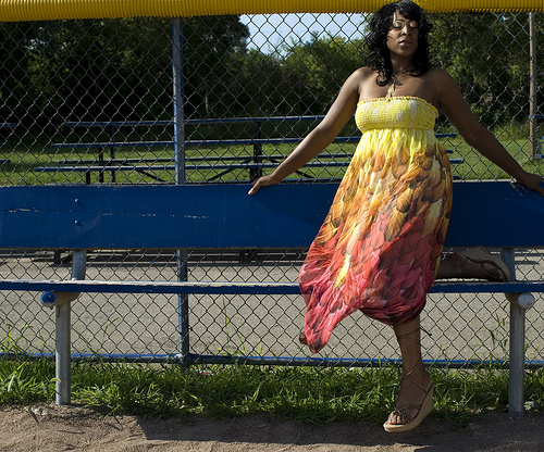 Female model photo shoot of Algie Jenkins in Berston Field House (Baseball Field)- Flint,MI