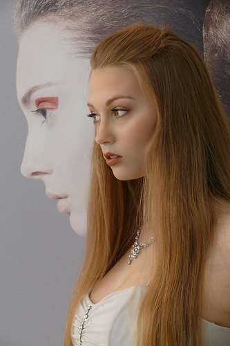 Female model photo shoot of Caroline Carley and LaraKim by Skorpion Photography in Media Makeup