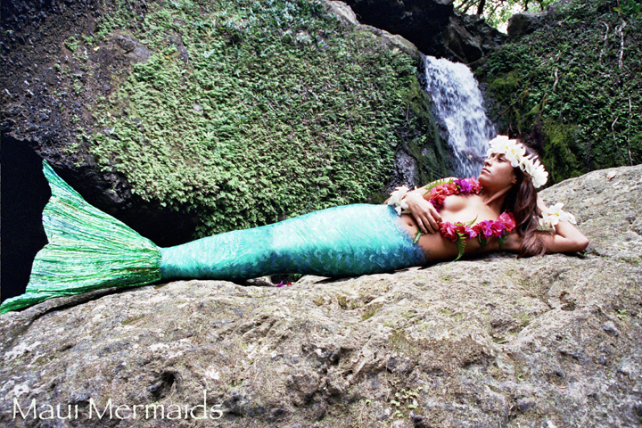 Female model photo shoot of Hawaiian Mermaids in Secret Maui Watefall past wailuku