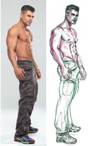 Male model photo shoot of Physique Illustration  in Cyberspace
